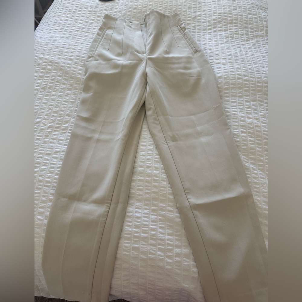 Zara Cream (oyster white) Pants, SMALL